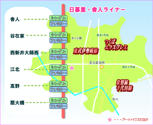 日暮里舎人ライナー沿線map
